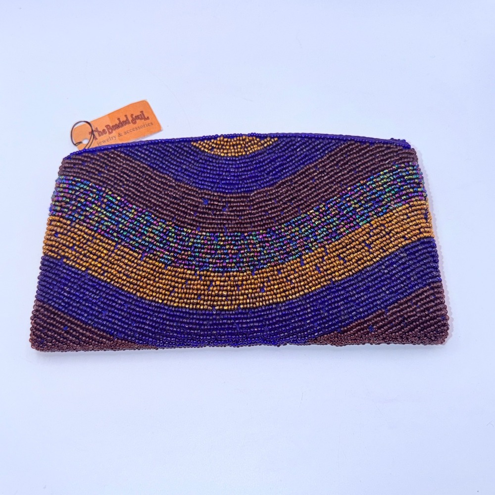 The Beaded Soul Beaded Wristlet Clutch Bag Bohemian Ethnic Festival Evening